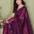  purple embellished net saree with butterfly diamond lace border & blouse piece