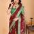 maroon floral cotton silk saree with shimmer & blouse piece – elegant festive wear