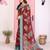 maroon floral cotton silk saree with shimmer & blouse piece – elegant festive wear
