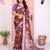 maroon floral cotton silk saree with shimmer & blouse piece – elegant festive wear