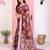maroon floral cotton silk saree with shimmer & blouse piece – elegant festive wear