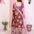 maroon floral cotton silk saree with shimmer & blouse piece – elegant festive wear