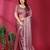 pink embroidered tissue saree with jimmy choo lace border & blouse piece