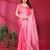 pink embroidered tissue saree with jimmy choo lace border & blouse piece