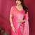 pink embroidered tissue saree with jimmy choo lace border & blouse piece
