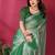 green embroidered tissue saree with jimmy choo lace border & blouse piece