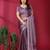  purple embroidered tissue saree with jimmy choo lace border & blouse piece