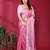 pink embroidered tissue saree with jimmy choo lace border & blouse piece