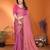 pink elegant embellished chiffon saree with frendi chinese border & blouse piece
