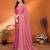 pink elegant embellished chiffon saree with frendi chinese border & blouse piece