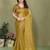 gold elegant embellished chiffon saree with frendi chinese border & blouse piece