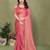 pink elegant embellished chiffon saree with frendi chinese border & blouse piece