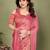 pink elegant embellished chiffon saree with frendi chinese border & blouse piece