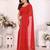 red embellished chiffon saree with diamond lace border – wedding & party wear
