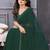 green embellished chiffon saree with diamond lace border – wedding & party wear