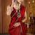 Party wear new rangoli silk red color saree with blouse and stone lace border