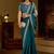 Rama green rangoli silk saree with heavy embroidery work and heavy work
