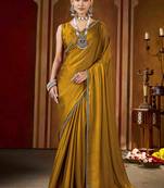 Party wear new rangoli silk golden color saree with blouse