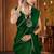 Party wear new rangoli silk green color saree with blouse and stone lace border