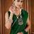 Party wear new rangoli silk green color saree with blouse and stone lace border