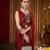 Elegant maroon rangoli silk saree with stone & beads work