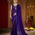 Premium violet  rangoli silk saree with beads & lace detailing