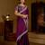 Wine rangoli silk saree with heavy embroidery work and heavy work