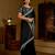 Black rangoli silk saree with heavy embroidery work and heavy work