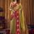 Golden soft tissue contrast border with jhallar saree