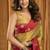 Golden soft tissue contrast border with jhallar saree