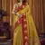 Mustard soft tissue contrast border with jhallar saree