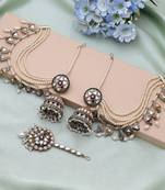 Multi color kundan earrings tikka set