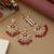 Red color kundan earrings tikka set