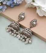 White color kundan earrings