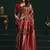 red & brown soft silk with fancy pumpum saree