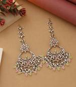 Pink & pista green color kundan earrings