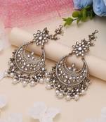 White color kundan earrings