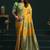 yellow & green soft silk with fancy pumpum saree