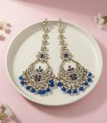 Blue color kundan earrings