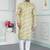 Yellow art silk straight kurta for men