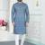 Blue art silk straight kurta for men