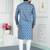 Blue art silk straight kurta for men