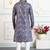 Blue art silk straight kurta for men