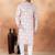 Pink art silk straight kurta for men
