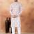 Pink art silk straight kurta for men