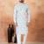 Blue art silk straight kurta for men