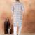 Brown art silk straight kurta for men