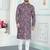 Purple art silk straight kurta for men