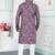 Purple art silk straight kurta for men