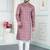 Brown art silk straight kurta for men